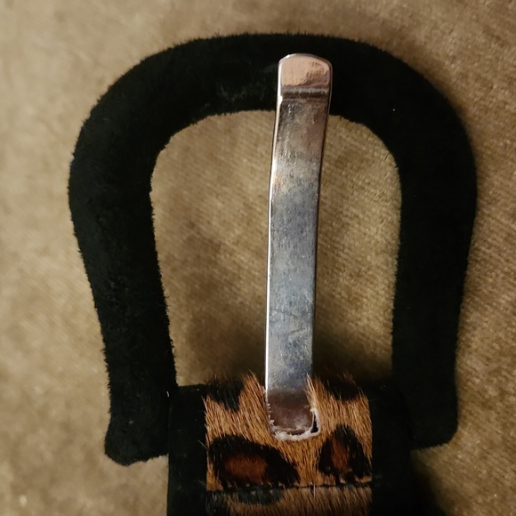 SUZI Roher leopard leather black and brown stretch belt medium - Picture 6 of 7